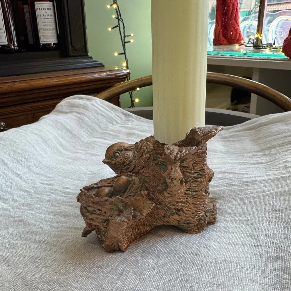 WINTERTHUR Exclusive Bronze Bird Nest Candle‎ Holder with Eggs